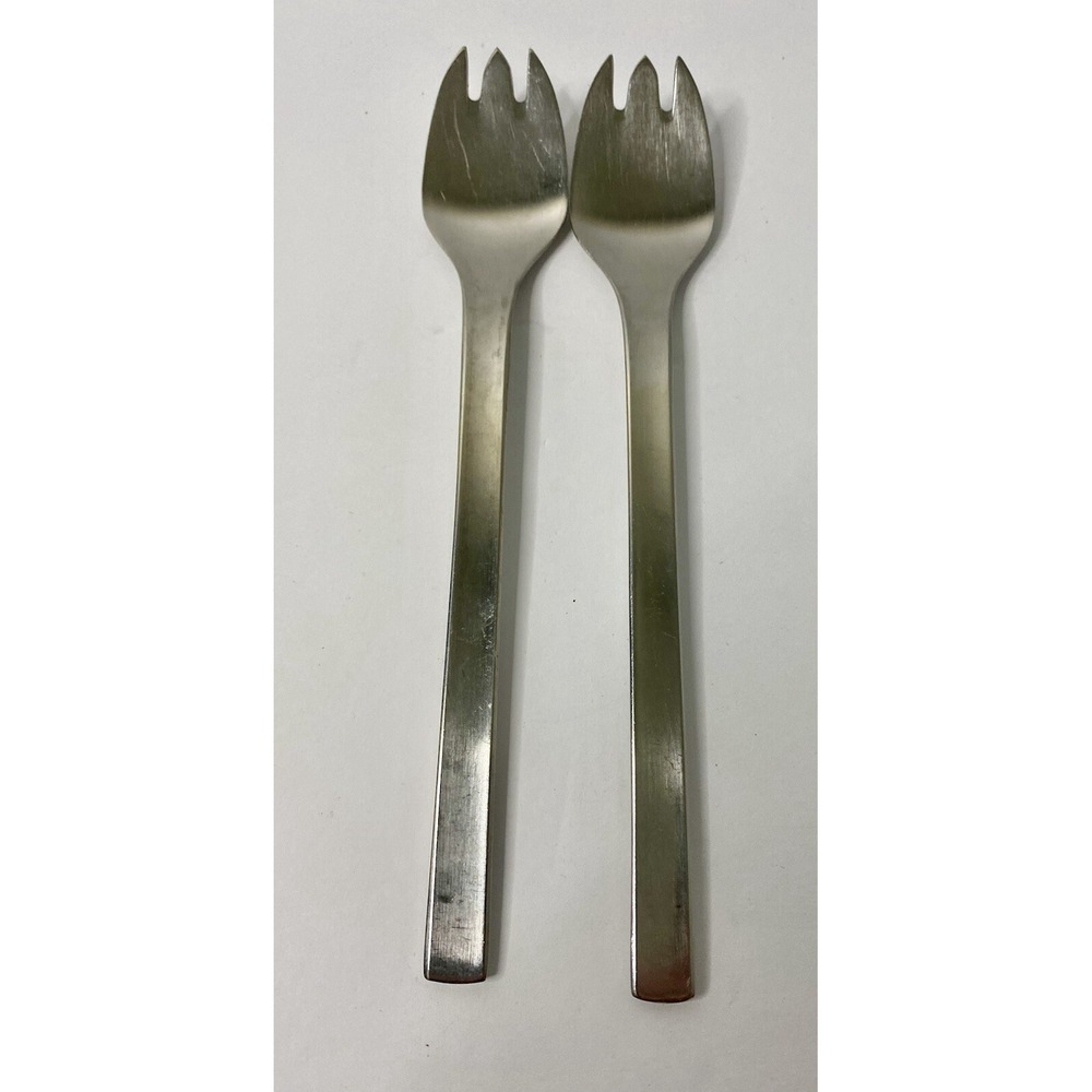 Georg Jensen Stainless Denmark Tanaquil Fish Forks Flatware Lot Of 2